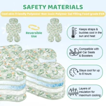 KAKIBLIN Baby Car Seat Cooling Pad,Universal Double Sided Ice Car Seat Cooler Pad For Baby Children And Kids,Durable Gel Babies Cooling Mat Cushion For Stroller,Chair,Keep Cool In Summer (Green Plant) - màu xanh lá - Xem 4
