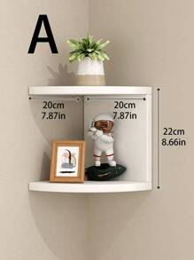 1pc Multifunctional White Wall Mount Storage Shelf, Creative Corner Triangle Design Hanging Rack, Wall-Mounted Half-Round Shelves For Living Room, Kitchen, Bedroom