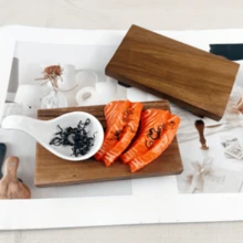 1 件桐木长方形托盘，日式寿司拼盘，甜点盘，食物盘，带底木盘，适用于厨房、餐厅、寿司店、户外露营、厨具配件