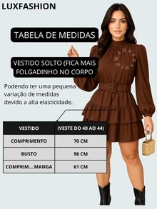 Long Sleeve Dress With Belt Simple Casual Elegant Boho Fabric With Belt Ruffle Hem Country Chic Evening Party Daily Baby Shower Winter - Rỉ Nâu - Xem 2