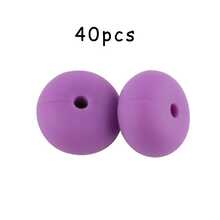 40pcs/Set, Bead&Bead Assortment, 14mm Silicone Beads, Abacus Decorative Beads, Suitable For DIY Handmade Bracelets, Bead Pens, Etc - Multicolor - View 13