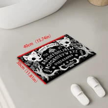 1pc Cat Skull Pattern Anti-Slip Diatomite Carpet, 3D Printed Rectangular Rug For Entryway, Living Room, Kitchen, Bedroom, Hallway, Bathroom, Laundry Room - Polyester Carpet For Indoor Outdoor Home Decor