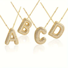 Single Letter Golden Elegant Pendant, Women Jewelry, Necklace, Bracelet DIY, Accessories For Women, Mother's Day, Teacher's Gift, Daily & Festival Wear