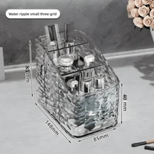 1 Stück acrylische Wellendesign Kosmetikaufbewahrungsbox, geeignet für Hautpflege, Lippenstifte, Badeartikel, Nagellack, Pinsel, Parfüm im Badezimmer, auf dem Schreibtisch, im Schlafzimmer, Schminktisch, Schmuckkasten, Tasche, Makeup Pinselhalter, Pinselhalter, Parfümorganizer, Tasche