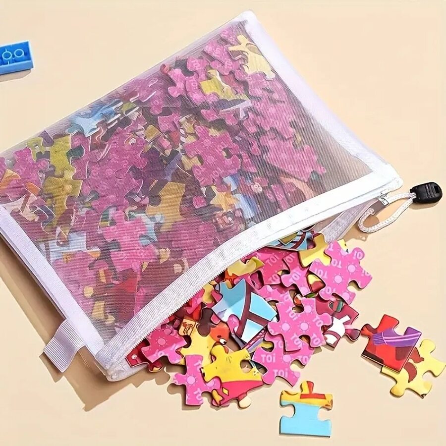 10pcs/5pcs/2pcs/1pc Large Capacity Mesh Storage Bag, Foldable Toy & Document Organizer Bag - Durable Cloth Storage Bag For Toys, Files, And Stationery - Essential Home And Kids Room Accessory, Toy Storage Bag