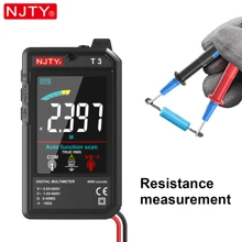 NJTY 1 Pc NJTY T3 Ultra-Slim Smart Digital Multimeter, Auto-Ranging, USB Rechargeable, 4000 Counts, Auto Ranging, Detecting Voltage, Resistance, NCV, Live Wire, High-Precision, All-In-One Electrical Testing Kit