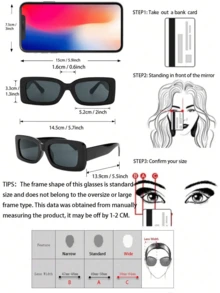 6 pares de gafas cuadradas de moda y elegantes en negro y blanco para adolescentes - adecuadas como accesorios para viajar en familia y actividades al aire libre - Multicolor - Ver 3