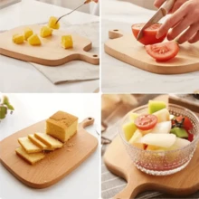 Tocător din lemn de trandafir cu mâner, tocător multifuncțional din lemn pentru brânzeturi, platou din lemn pentru aperitive, tocător cu fructe, potrivit pentru tăierea cărnii, pâinii, legumelor, fructelor, tocător durabil, esențial pentru bucătărie, sufragerie, călătorii, ușor de curățat, tocător din lemn reutilizabil.