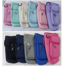 1pc Water Bottle Carrier Bag With Phone Pocket For Cup 40/30oz, Insulated Neoprene Water Bottle Holder Cross-Boday Bag With Adjustable Shoulder & Handheld Strap Cup Accessories (Multicolour)