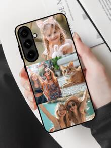 1 pieza Estuche de teléfono de vidrio personalizado y a prueba de golpes compatible con 4 en 1 de alta definición para S24/S24 Plus/S24 FE/S24 Ultra, S25/S25 Plus/S25 Ultra y otros teléfonos Android