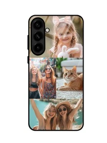 1 pieza Estuche de teléfono de vidrio personalizado y a prueba de golpes compatible con 4 en 1 de alta definición para S24/S24 Plus/S24 FE/S24 Ultra, S25/S25 Plus/S25 Ultra y otros teléfonos Android