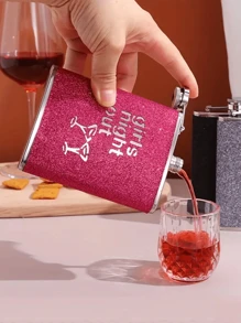 1 Stück 8oz Blinkende Edelstahl Hüftkflasche, "Mädelsabend" tragbare Outdoor Edelstahl Trinkflasche, blinkende Spirituosenflasche für Frauen