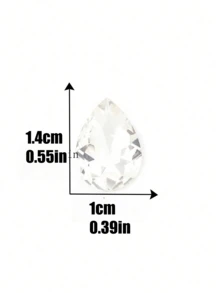 100pcs 10*14mm Teardrop Shaped Glass Crystal Beads, Colored Glass  Shape Crystal Drills, DIY Mobile Phone Case Accessories, Garment/Shoe/Bag Decorative Accessories - White - View 5