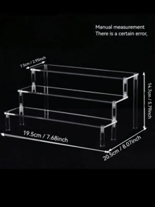 1pc Acrylic Trapezoid Display Rack, 3-Tier Trapezoid Display Shelf, Home Storage Display Rack, Jewelry & Cosmetics Display Rack, Multi-Layer Transparent Organizer Display Rack, Cake Stand, Perfume Rack, School Supplies, Back To School Season