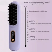 RAF 4000mAh 无线迷你直发器，热风吹直梳，美发造型工具