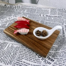 1 件桐木长方形托盘，日式寿司拼盘，甜点盘，食物盘，带底木盘，适用于厨房、餐厅、寿司店、户外露营、厨具配件