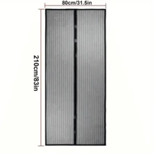 Magnetic Screen Door Mesh Curtain For Summer, Anti-Mosquito, Easy Installation, Magnetic Seal For All Seasons, Perfect For Bedroom And Home Decor - Multicolor - View 3