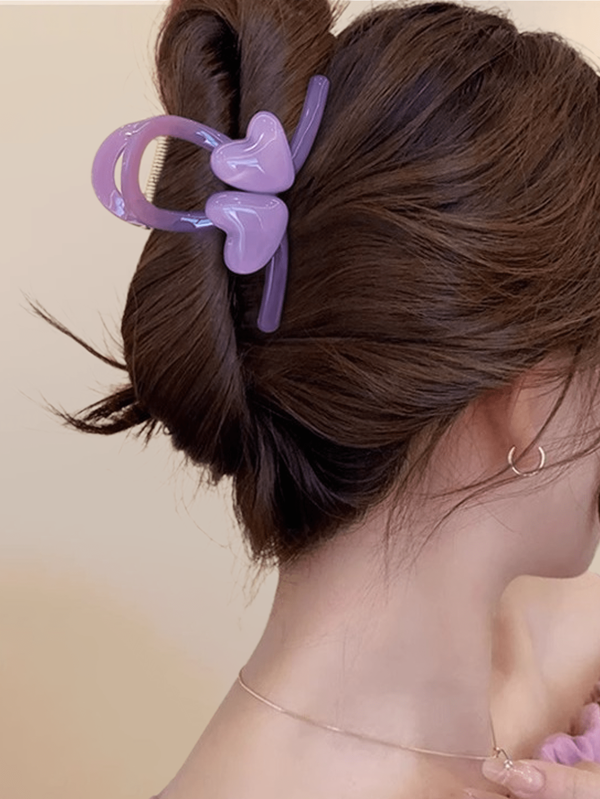 1 stuk Dubbel-Hart Sweet Snap Clips - Frisse & Elegante Haarspeldjes voor Gevlochten Opsteekkapsels, Minimalistisch Effen Kleurontwerp, Perfect voor Dagelijks Gebruik, Jelly-kleurige Haarspeldjes voor Vrouwen Haarklemmen Klauwklemmen Haarkaakklem Haarklemmen Haarklem Haaropvangklem