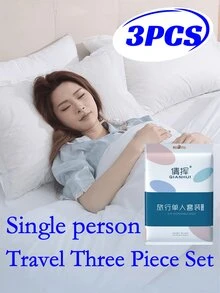 3 Piecesbedding Set, Travel Disposable Sheets, Pillowcases And Quilt Covers, Business Travel Hotel Supplies, Travel Single Three Pieces Set, Dust-Proof, Washable Daily Necessities, Travel Essentials, Suitable For Travel And Tourism, Home, Valentine's Day Gift, New Year Gift - Multicolor - View 3