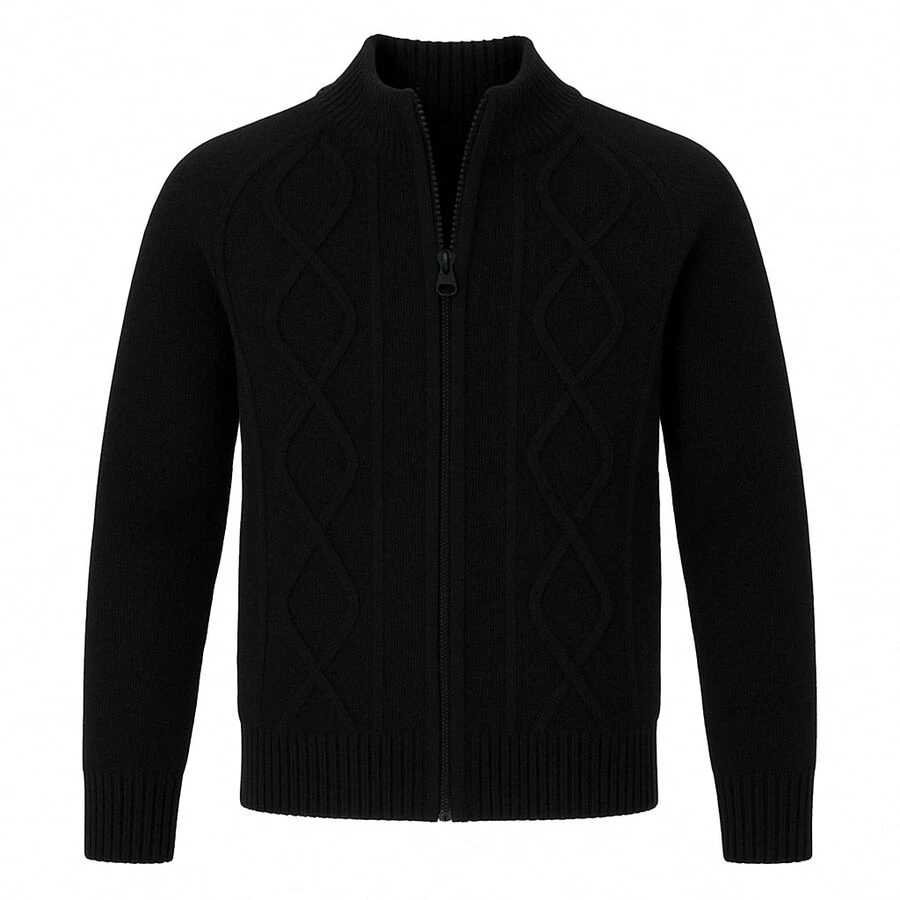 Sueter Tejido para Niño color Negro con Cierre Completo 2382 Tallas 1 a 16 Años - Negro - Ver 1