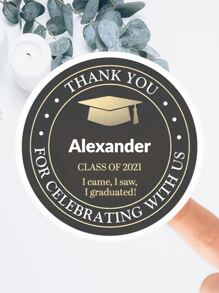 1 - 100 Stück 4CM individuelle Abschluss-Aufkleber aus wasserfestem Vinyl, Abschluss-Aufkleber mit Bild, Abschluss-Dekoration 2025, individuelle Abschluss-Keks-Anhänger, Abschluss-Party-Gastgeschenk-Aufkleber, zum Feiern von Abschlusspartys, Etiketten, Snack-Tüten, Süßigkeiten, Desserts, Gastgeschenke, multifunktional, wiederverwendbar, dekorativ, selbstklebend, exquisit, stilistisch, für sie, ihn, Freundin, Vater, Freund, Familie, Mutter, Freunde, Sohn, Tochter