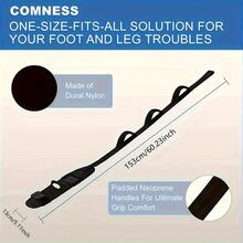 1pc-Multifunctional Foot And Calf Stretcher, Yoga Stretching Strap, Leg Stretcher, Calf Rope Stretcher, Foot Stretcher, Yoga Muscle Relaxation Stretching Strap - Black - View 6