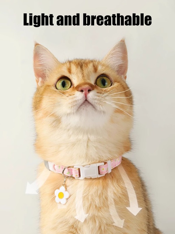 1pc Kitten/Puppy Pet Collar, Daisy Cat Accessory With Collar, Suitable For Female Cats, Male Cats, Puppies, Small Dogs, Medium Dogs, Large Dogs