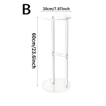 1 Set Transparent Acrylic Drink Table, Round Nested Edge Table, Suitable For Small Spaces, Martini Dining Table, Small Drink Side Table