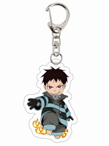 1pc Cartoon Anime Fire Force Series Acrylic Keychain Cute Cartoon Keyring Bag, Suitcase Accessory Phone Pendant Car Ornament. - Multicolor - View 20