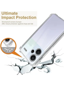 1pc Transparent Shockproof Phone Case Compatible With Samsung/Apple///OPPO/ Series Phones, Minimalist Transparent Phone Case, Anti-Fall Phone Case, TPU Shockproof Phone Case (Military-Grade Drop Protection)