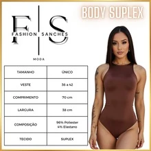 Kit 2 Women's Bodysuit Lined Tank Top Suplex Leotard Premium - 皇家藍裸色 - 查看 2