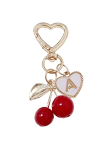 时尚可爱樱桃金色蝴蝶包包挂饰 - 樱桃钥匙时尚背包吊坠装饰，钥匙扣，包包挂饰合金吊坠字母A-Z，耳机挂饰，汽车挂饰，装饰挂饰，樱桃钥匙扣，包包配件，带包夹，闪亮树脂和金属配件，适用于女士钱包和包包，背包配件，母亲节礼物 - 彩色 - 查看 20