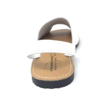 Menorquinas DE Piel Mujer Sandalias. Hecha en España. Sandalias de verano para mujer, zapatos planos informales para mujer . - Blanco - Ver 2