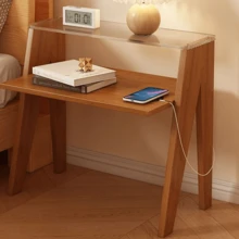 1pc Vanity Bedroom Side Table, Smart Nightstand With Drawer, Multifunctional Storage Cabinet, Suitable For Living Room, Bedroom, Decor - Multicolor - View 5