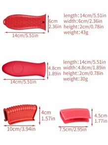 Épaisse housse de poignée en silicone pour poêles en fonte, poignée anti-dérapante et résistante à la chaleur, prise de poignée résistante aux hautes températures anti-brûlure, housse de poignée de poêle résistant à la chaleur pour ustensiles de cuisine en métal, poêles, casseroles en fonte, poêles, plaques, poignées d'ustensiles de cuisine en métal et en aluminium - manchon de préhension, housse de poignée