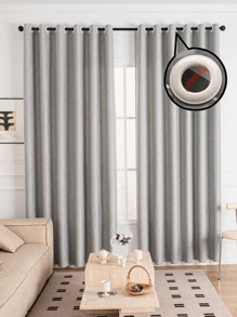 1 buc. Perdele opace cu ochiuri retro franceză, cu aspect simplu de in, pentru sufragerie sau dormitor