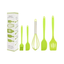 5pcs/Set High Quality Silicone Cooking Utensils Set With Wooden Handles And Knife - Heat Resistant, Non-Stick Cookware And Bamboo Storage Containers - Perfect Kitchen Tools, Easy Cooking And Cleaning - Multicolor - View 13