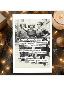 1Pc Funny Retro Photo Birthday Friendship Card, A Unique Gift For Boyfriend, Girlfriend, Colleague, Sisters, An Ideal Choice For Birthdays And Various Festivals, School Supplies,Back To School