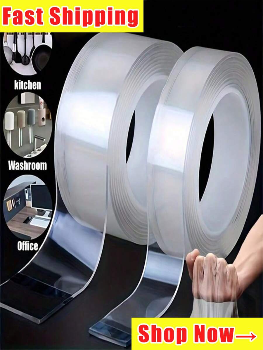 20pcs/1pc Heavy Duty Double Sided Tape - Reusable, No Trace, Strong Adhesive, Multi-Purpose, Removable, Washable, Suitable For Jack Plate, Hooks, Mats, Murals, Double Sided Tape Fixing Randomly Cut Strong Adhesive Multiple Scenarios Can Be Used