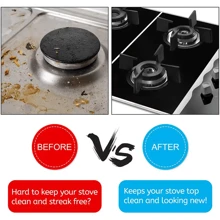 3-Piece Set 5-Hole Gas Stove Protector Mat, Kitchen Cleaning Non-Stick Reusable Stove Scratch Guard Cover