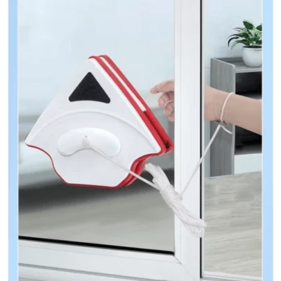 Limpa Vidro Limpador Magnetico Janela Vidraça Espelho Aquario Pocerlana Dupla Face Dois Lados Ima Resistente Rodinho Corda Antiqueda Multiuso Casa