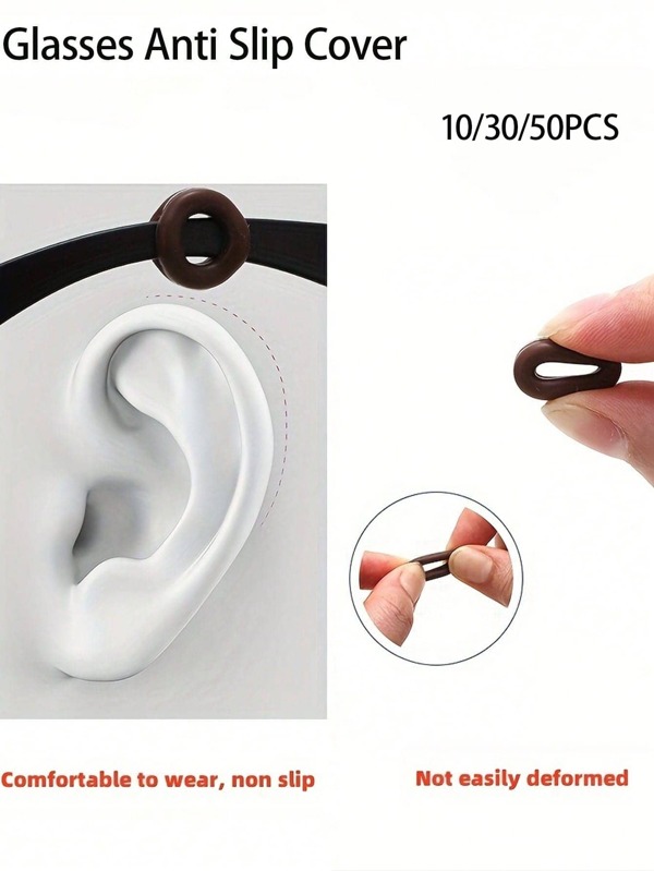 10/30/50Pcs, Glasses Anti Slip Cover, Non-Slip Silicone Glasses Covers, Glasses Legs To Prevent Falling Off, Fixed Ear Hook Holders, Glasses Accessories, Suitable For Sports Learning And Daily Wear Glasses Accessories