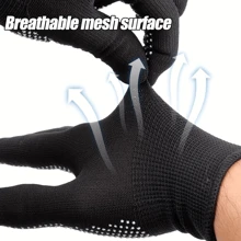 10/20pcs Unisex Anti-Slip Polyester Knitted Gloves | Breathable & Durable, Suitable For Cycling, Driving, Barbecuing | Machine Washable | Black Texture Grip Design | Outdoor Activities & Biking, Nylon Viscose Gloves Anti-Slip Durable Gardening Driving Labor Protection Thin Viscose Gloves