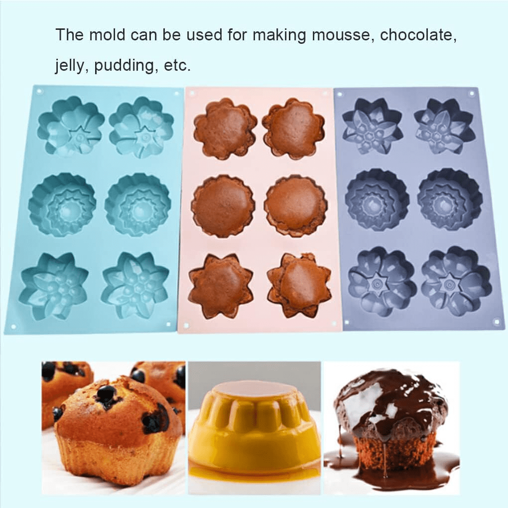 Moule à gâteau en silicone style nordique à 6 cavités pour la cuisson de pâtisseries au four