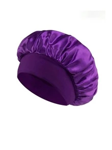 2个/1个丝绸睡帽，缎面发帽，柔软弹力丝绸睡帽，卷发丝绸发套 - 彩色 - 查看 6