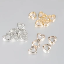 50 Pieces Of Heart-Framed Wrapped Beads, Double Straight Hole Gaskets, Loose Bead Jewelry, Hollow Heart-Shaped Pendant, DIY Necklace, Bracelet, Jewelry Accessories