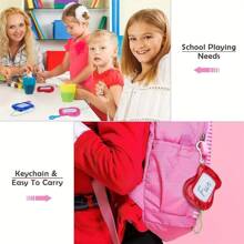 12 Paquetes de mini pizarras magnéticas con llaveros para niños, libretas de dibujo y bocetos educativos, juguetes de pintura y escritura borrable, ideales para recuerdos de fiestas, regalos, edades de 3 a 6 años - Material de plástico
