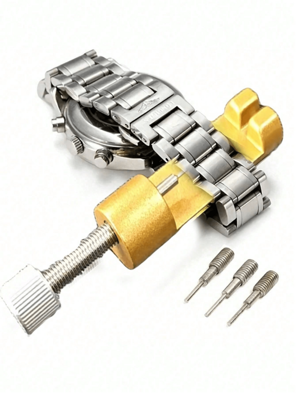 1pc Metal Aluminum Alloy Meter Adjuster, Watch Chain Disassembly, Replacement, Repair Tool Adjuster, With 3 Spare Needles Included