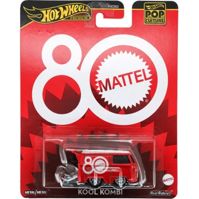 Edición del 80 aniversario de Hot Wheels Mattel Van HXD63 KOMBL Modelo de coche a escala 1:64 de fundición a presión, tarjeta negra y dorada, decoración de escritorio coleccionable, excelente regalo de cumpleaños para hombres