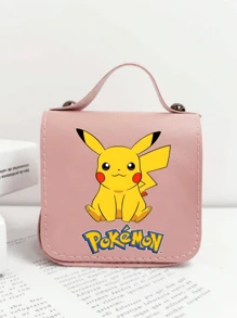 pokemon Bolso de niña con diseño de Pikachu de Pokémon - Bolso casual de princesa lindo para niñas, bolso bandolera pequeño, estuche para monedas para lápiz labial, cepillos, productos de cuidado de la piel, teléfono móvil, monedas, pequeños artículos, para el hogar, regalo, vacaciones y festivales como Halloween y Navidad, de uso multifuncional para volver a la escuela